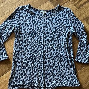 Joie Black and White 3/4 Sleeve Blouse